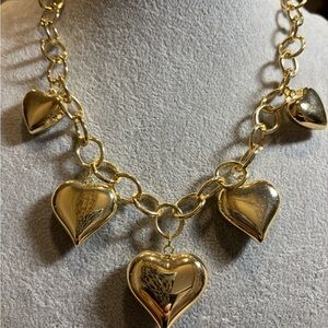 Gold Heart Charm Necklace